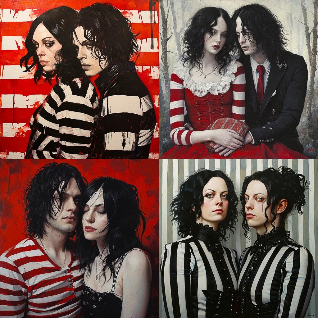 The White Stripes style, Midjourney V6, render 1 of 4