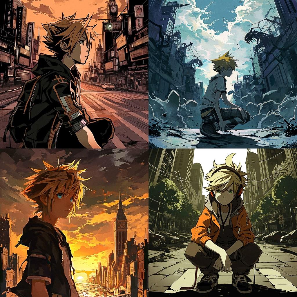 The World Ends With You style, Midjourney V6, render 1 of 4