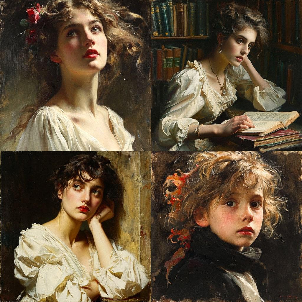 Thomas Benjamin Kennington style, Midjourney V6, render 1 of 4