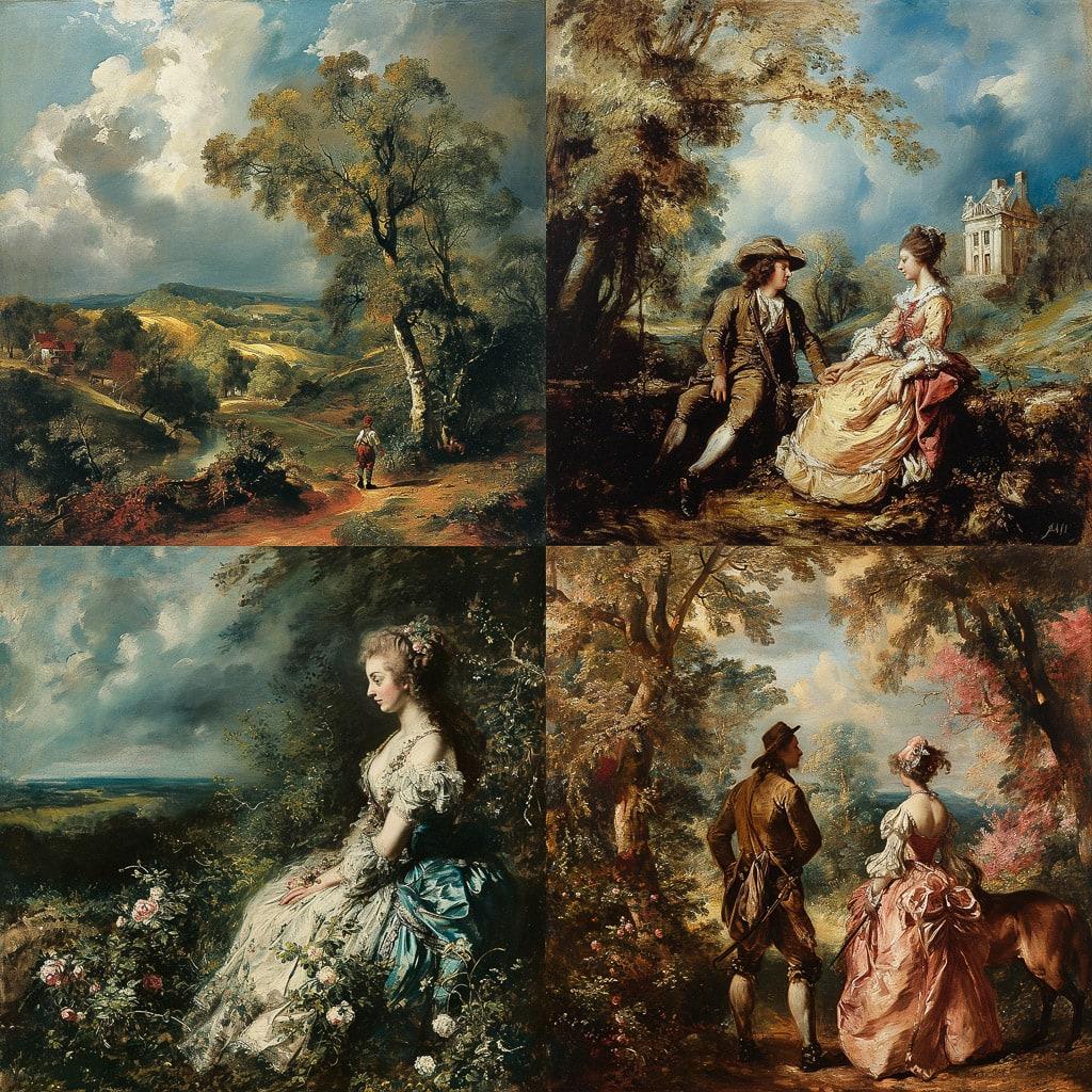 Thomas Gainsborough style, Midjourney V6, render 1 of 4