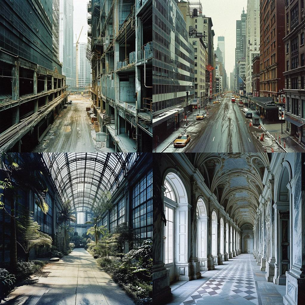 Thomas Struth style, Midjourney V6, render 1 of 4