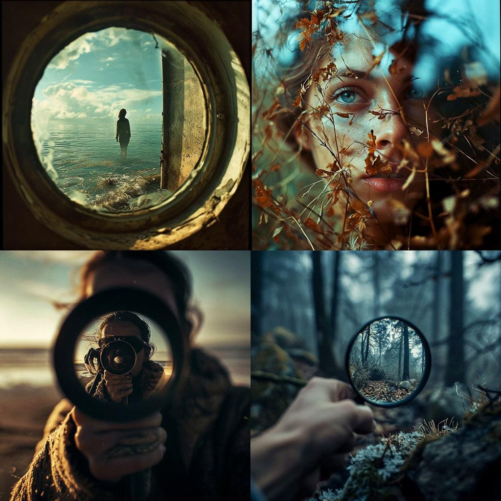 Through-the-Viewfinder photography style, Midjourney V6, render 1 of 4