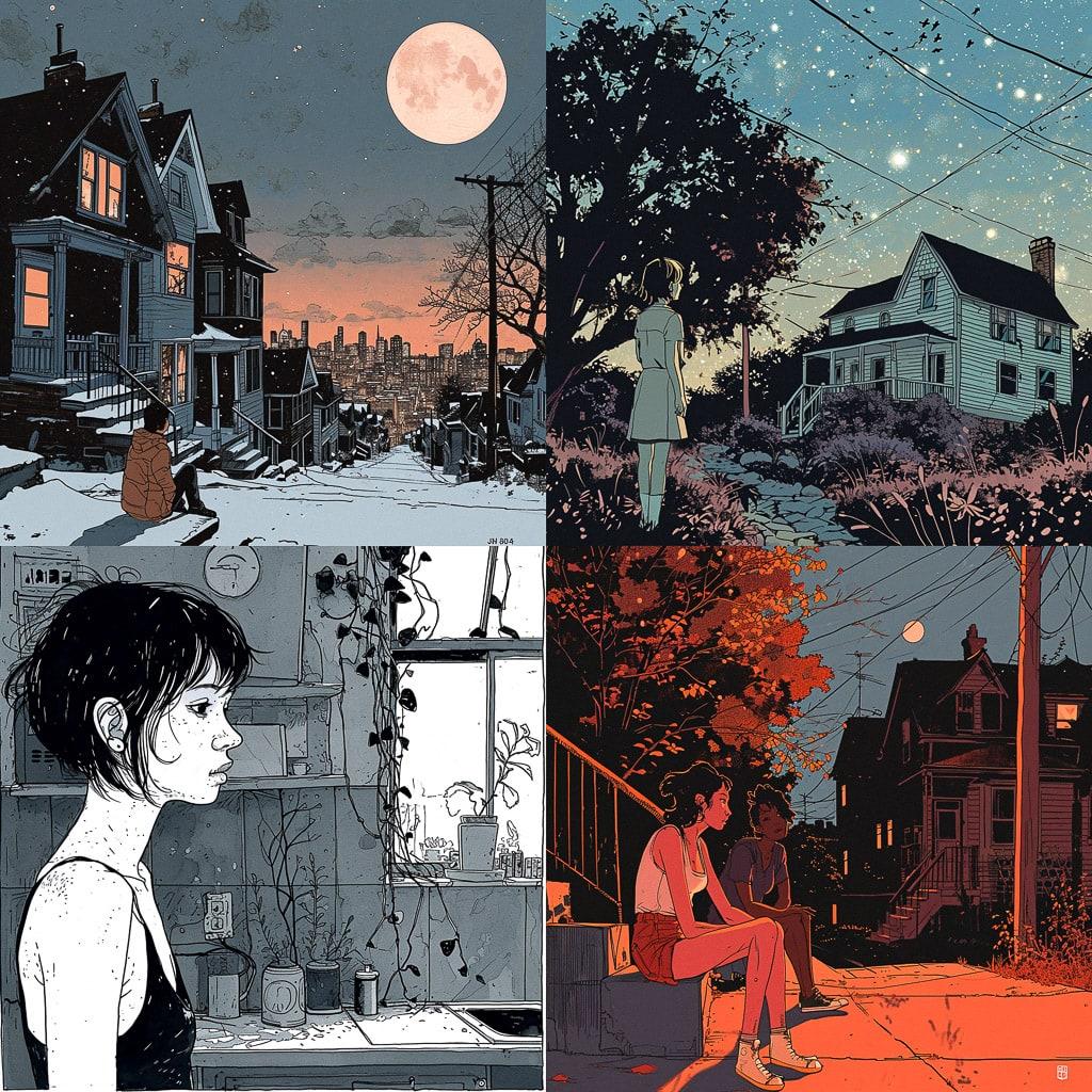 Tillie Walden style, Midjourney V6, render 1 of 4