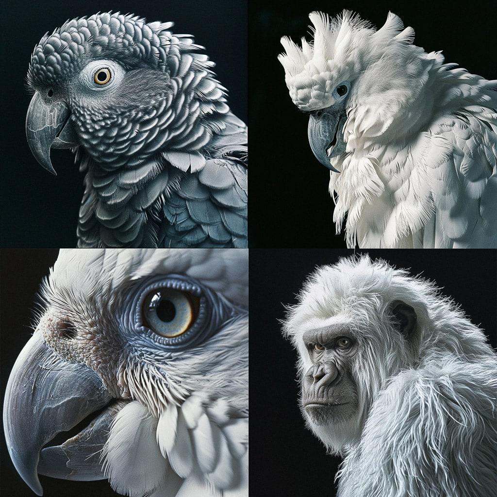 Tim Flach style, Midjourney V6, render 1 of 4