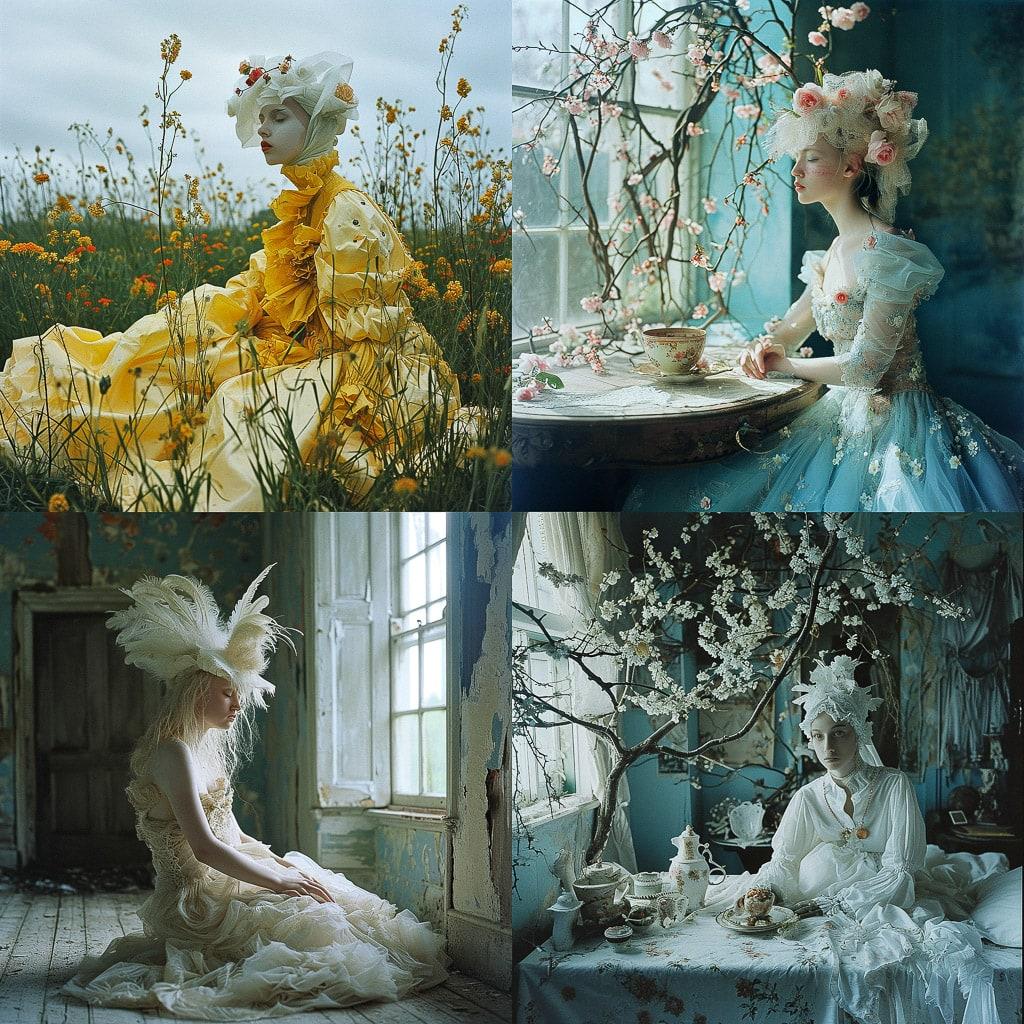 Tim Walker style, Midjourney V6, render 1 of 4