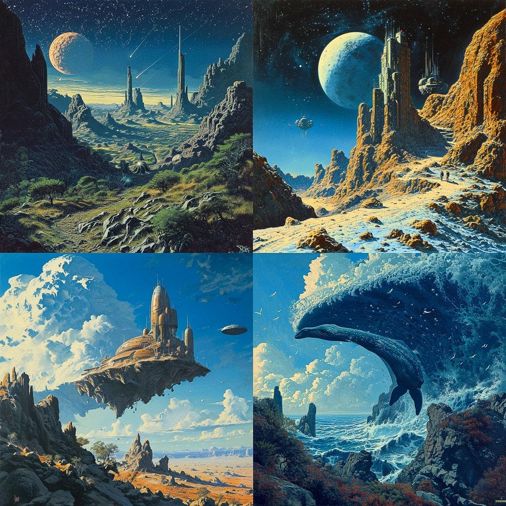 Tim White style, Midjourney V6, render 1 of 4