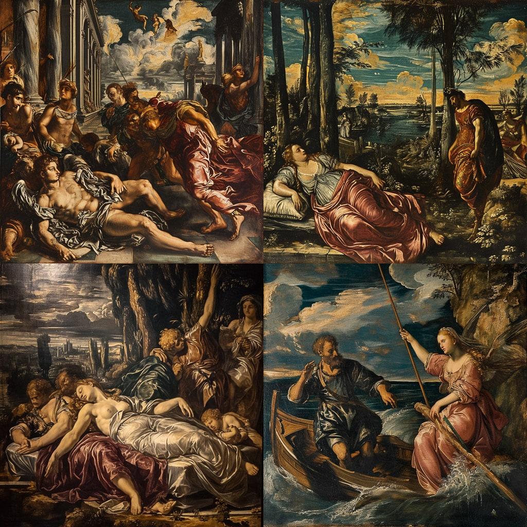 Tintoretto style, Midjourney V6, render 1 of 4