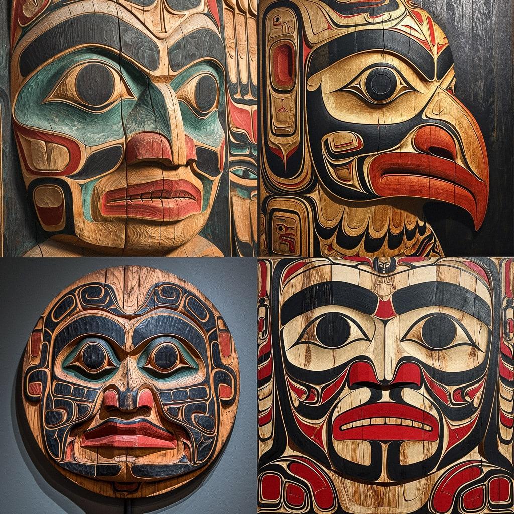Tlingit art style, Midjourney V6, render 1 of 4
