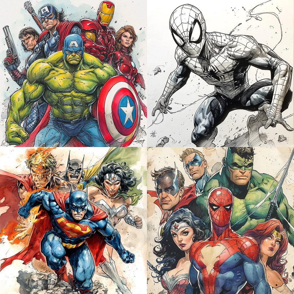 Todd Nauck style, Midjourney V6, render 1 of 4