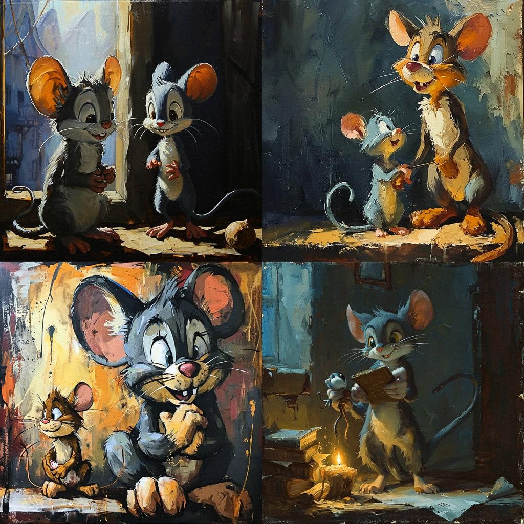 Tom and Jerry style, Midjourney V6, render 1 of 4