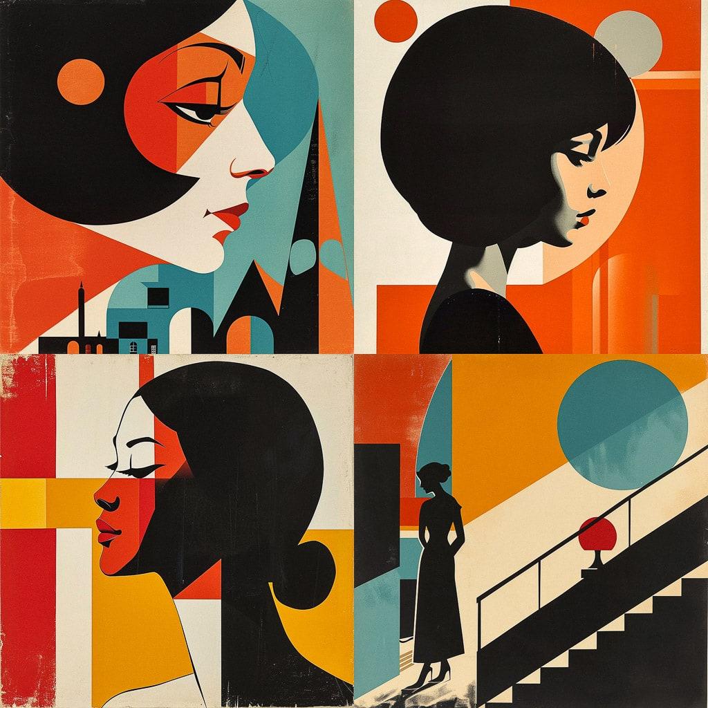 Tom Eckersley style, Midjourney V6, render 1 of 4