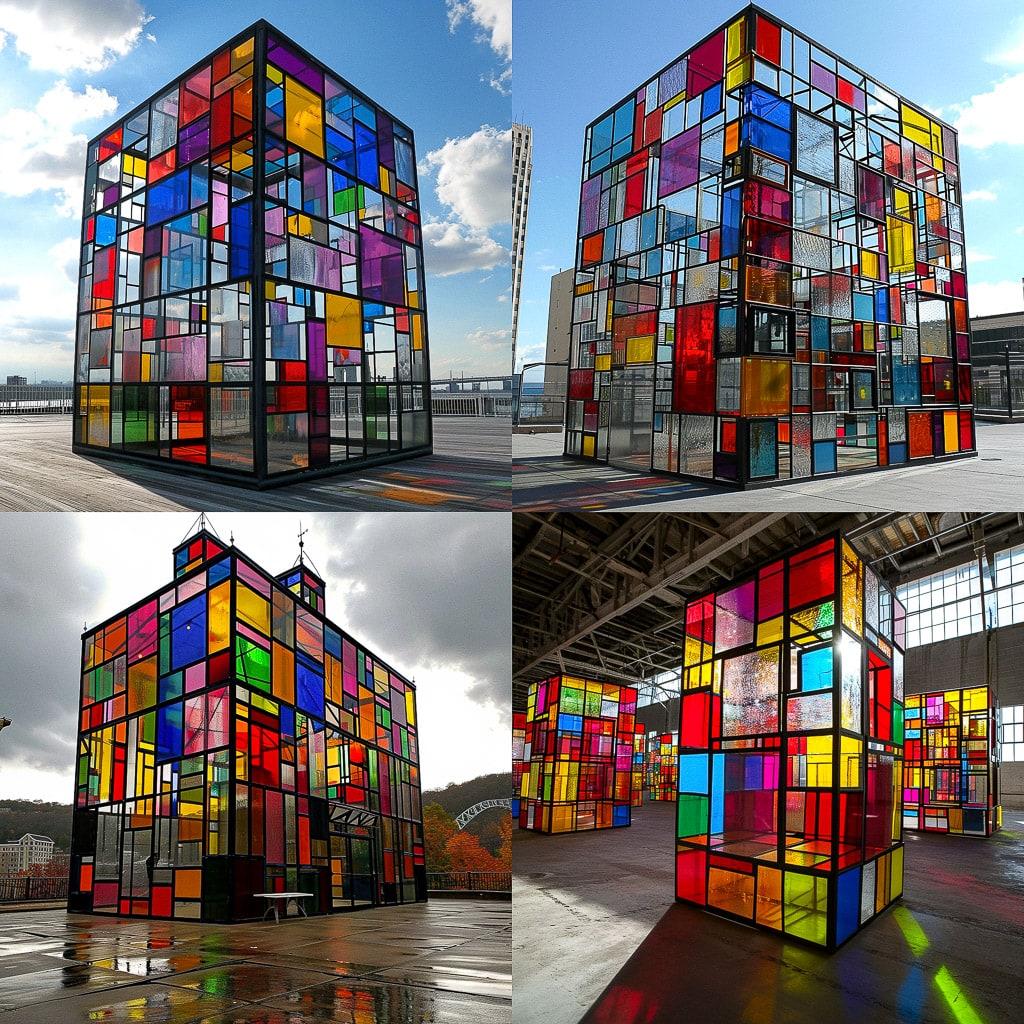Tom Fruin style, Midjourney V6, render 1 of 4