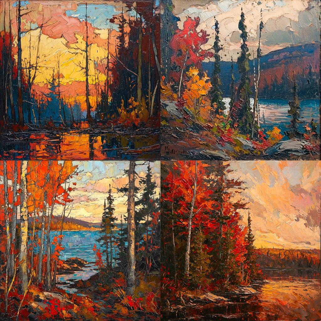 Tom Thomson style, Midjourney V6, render 1 of 4