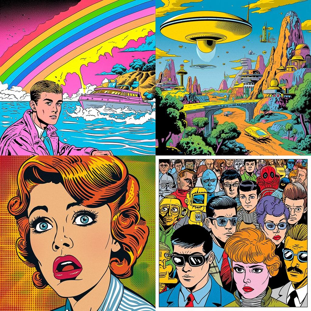 Tom Tomorrow style, Midjourney V6, render 1 of 4