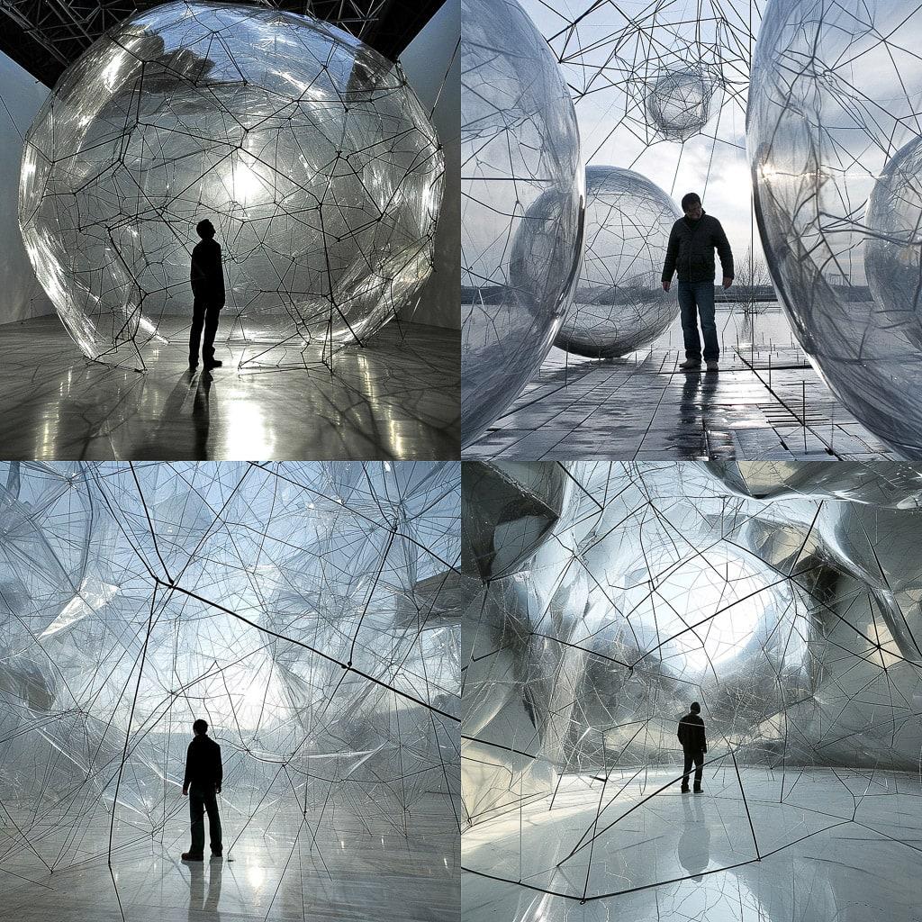 Tomas Saraceno style, Midjourney V6, render 1 of 4