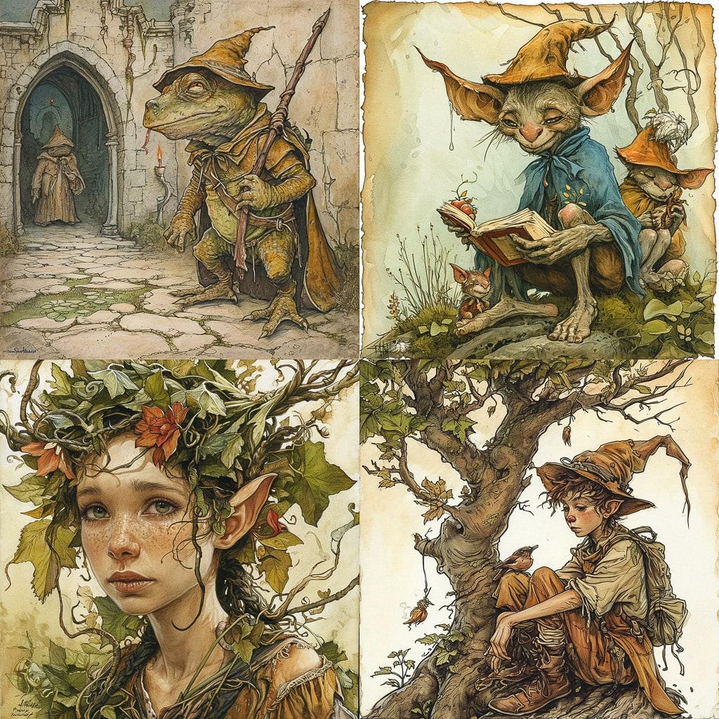 Tony DiTerlizzi style, Midjourney V6, render 1 of 4