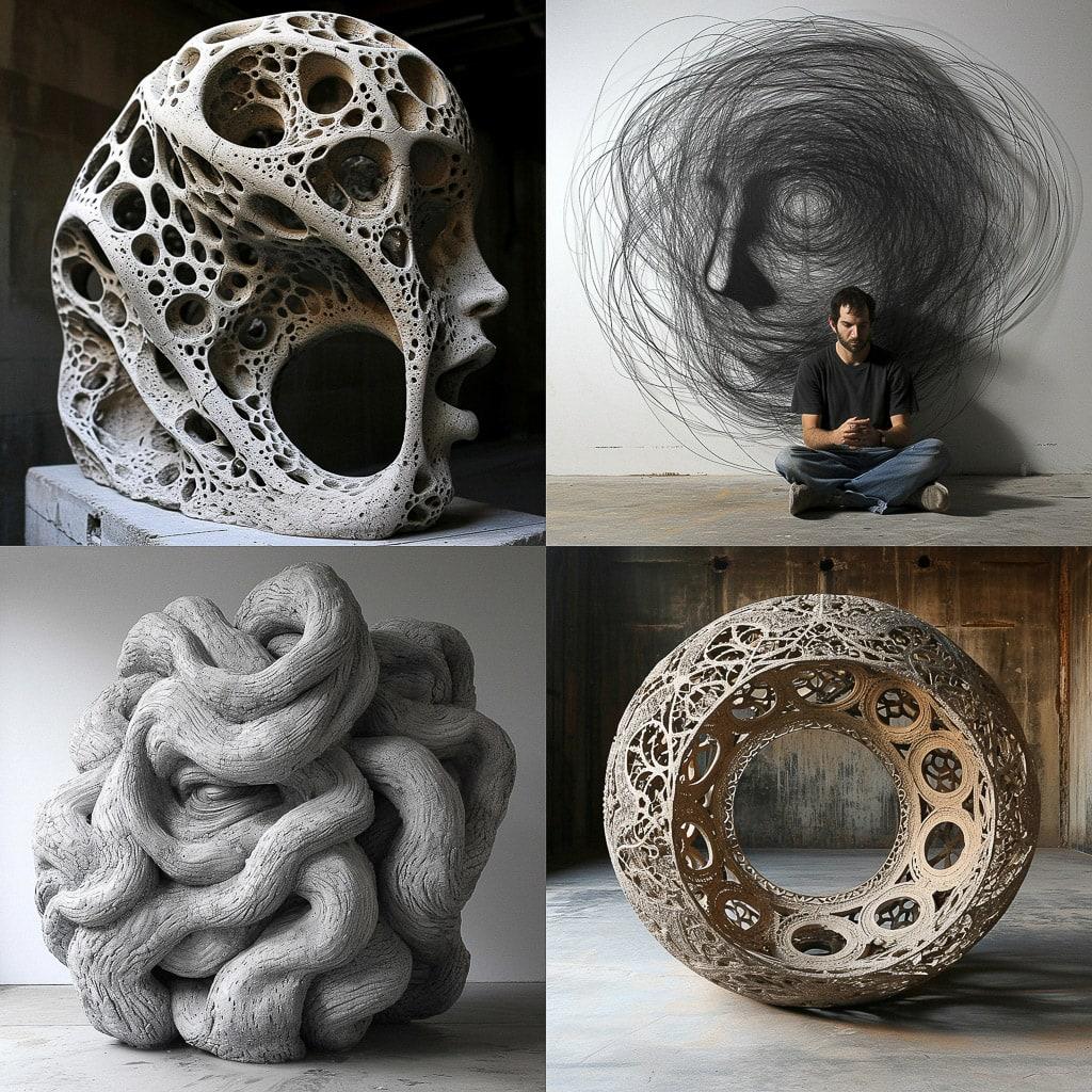 Tony Orrico style, Midjourney V6, render 1 of 4