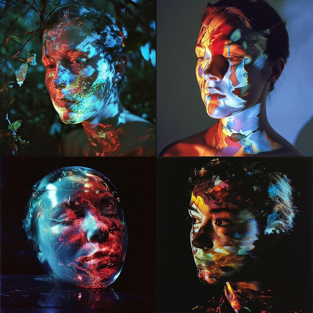 Tony Oursler style, Midjourney V6, render 1 of 4