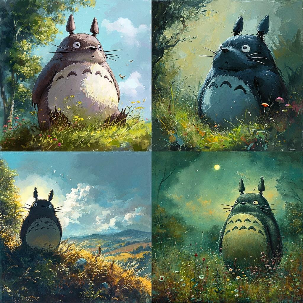 Totoro style, Midjourney V6, render 1 of 4