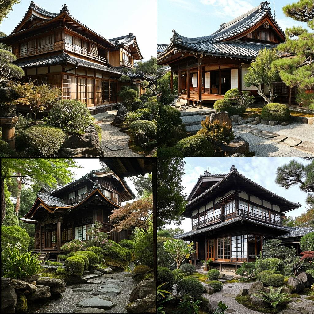 Traditional Japanese architecture style, Midjourney V6, render 1 of 4