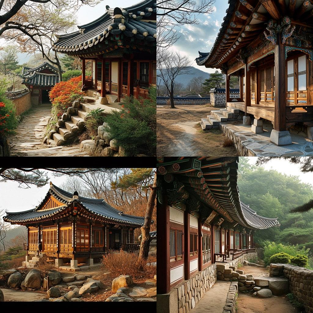 Traditional Korean architecture style, Midjourney V6, render 1 of 4