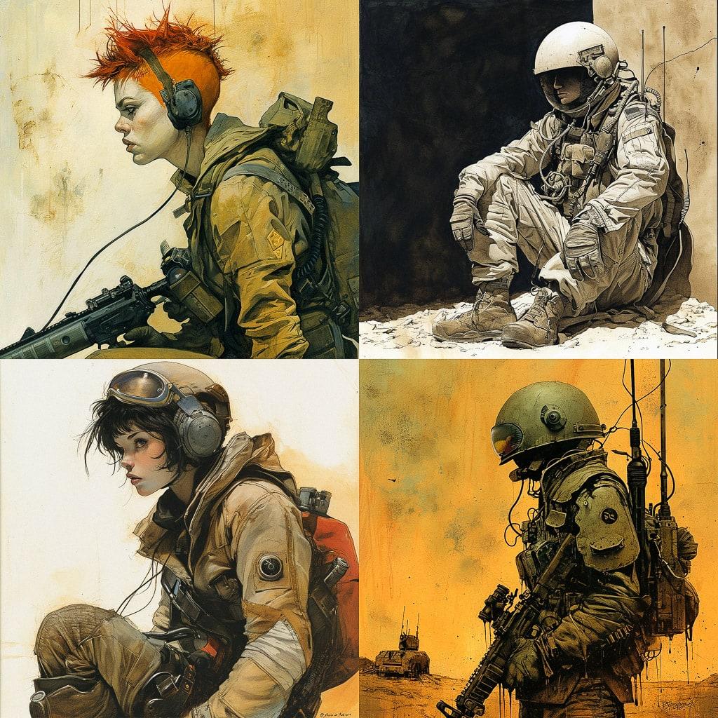Travis Charest style, Midjourney V6, render 1 of 4