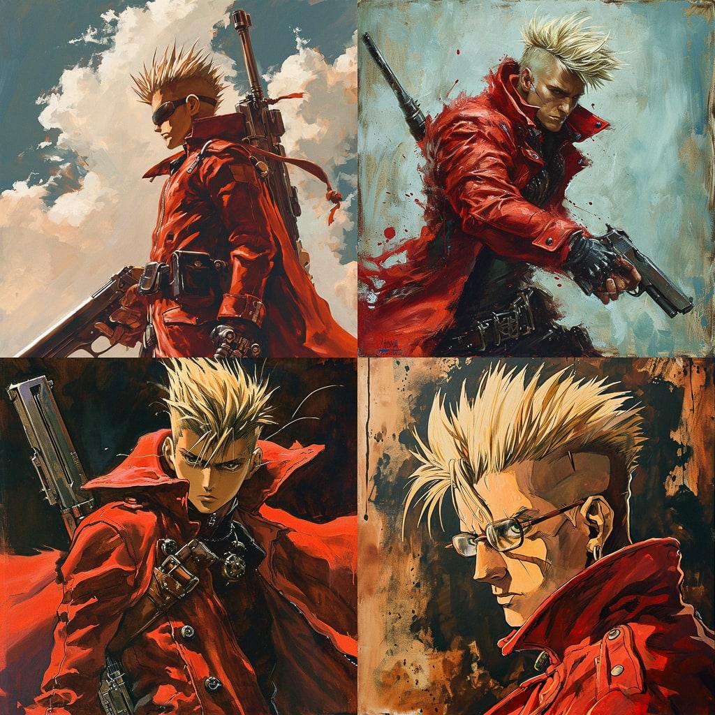 Trigun style, Midjourney V6, render 1 of 4