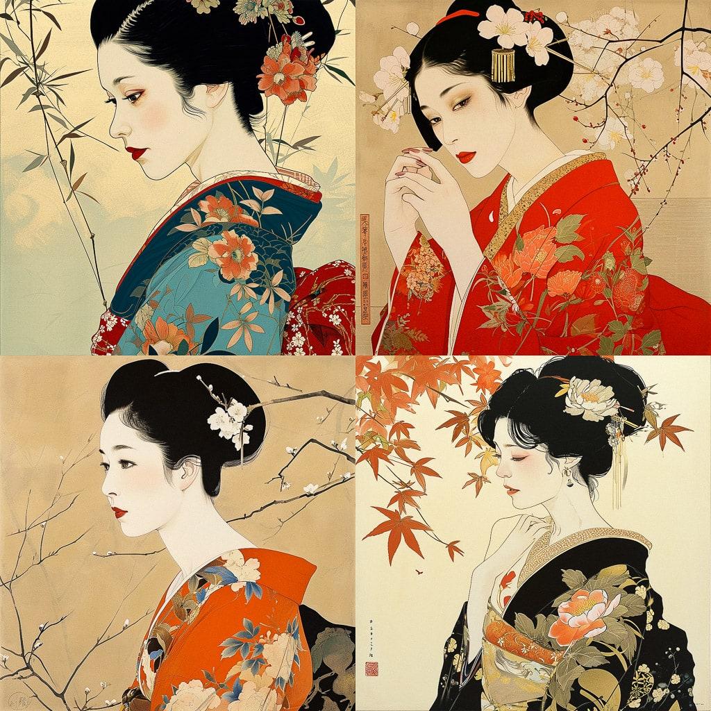 Uemura Shoen style, Midjourney V6, render 1 of 4
