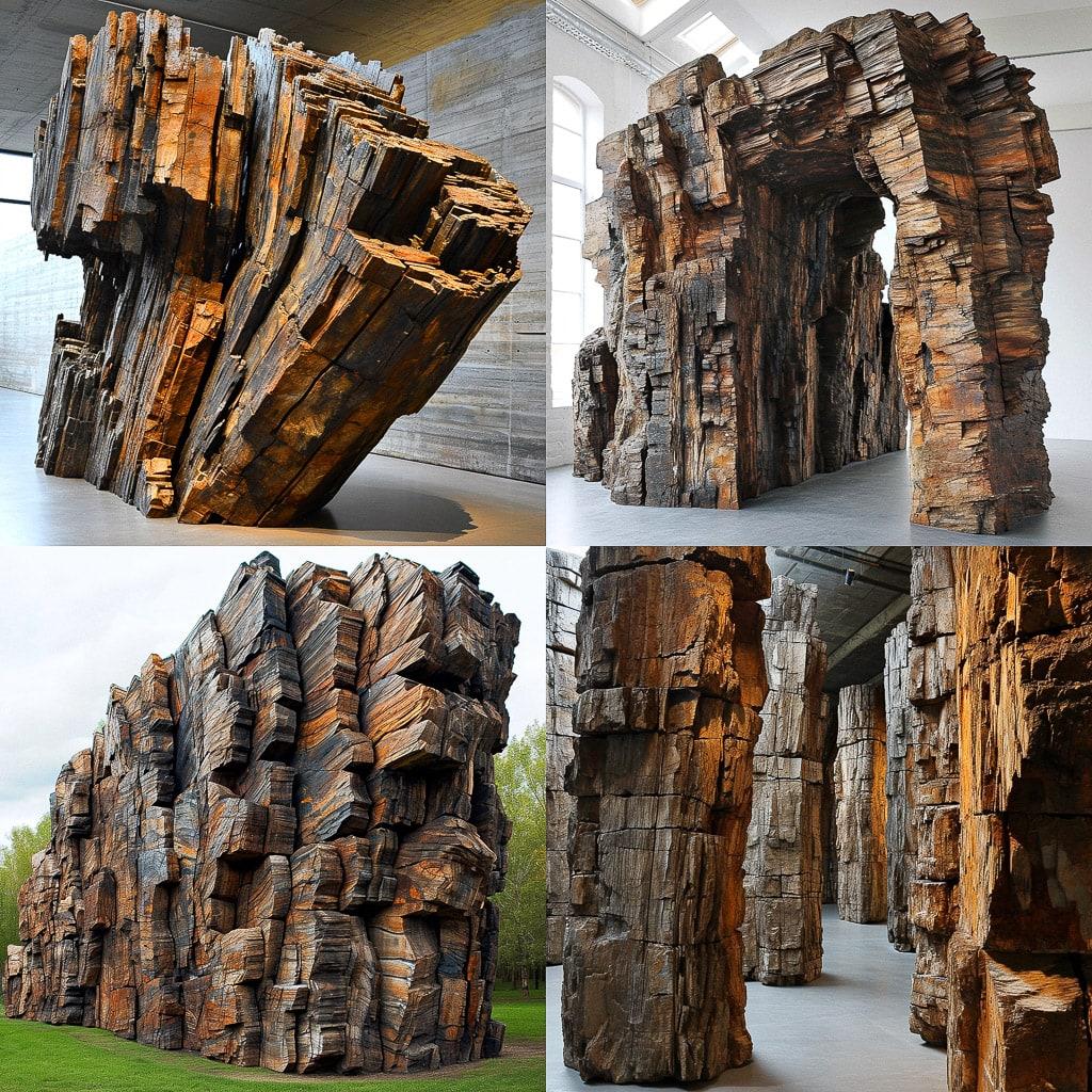 Ursula von Rydingsvard style, Midjourney V6, render 1 of 4