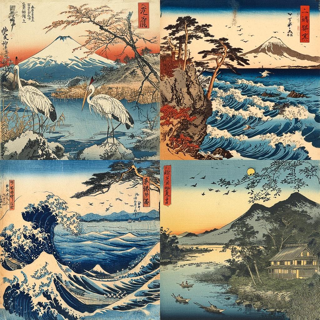 Utagawa Hiroshige style, Midjourney V6, render 1 of 4