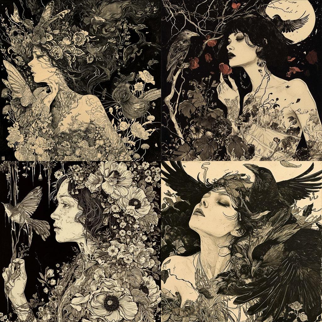 Vania Zouravliov style, Midjourney V6, render 1 of 4