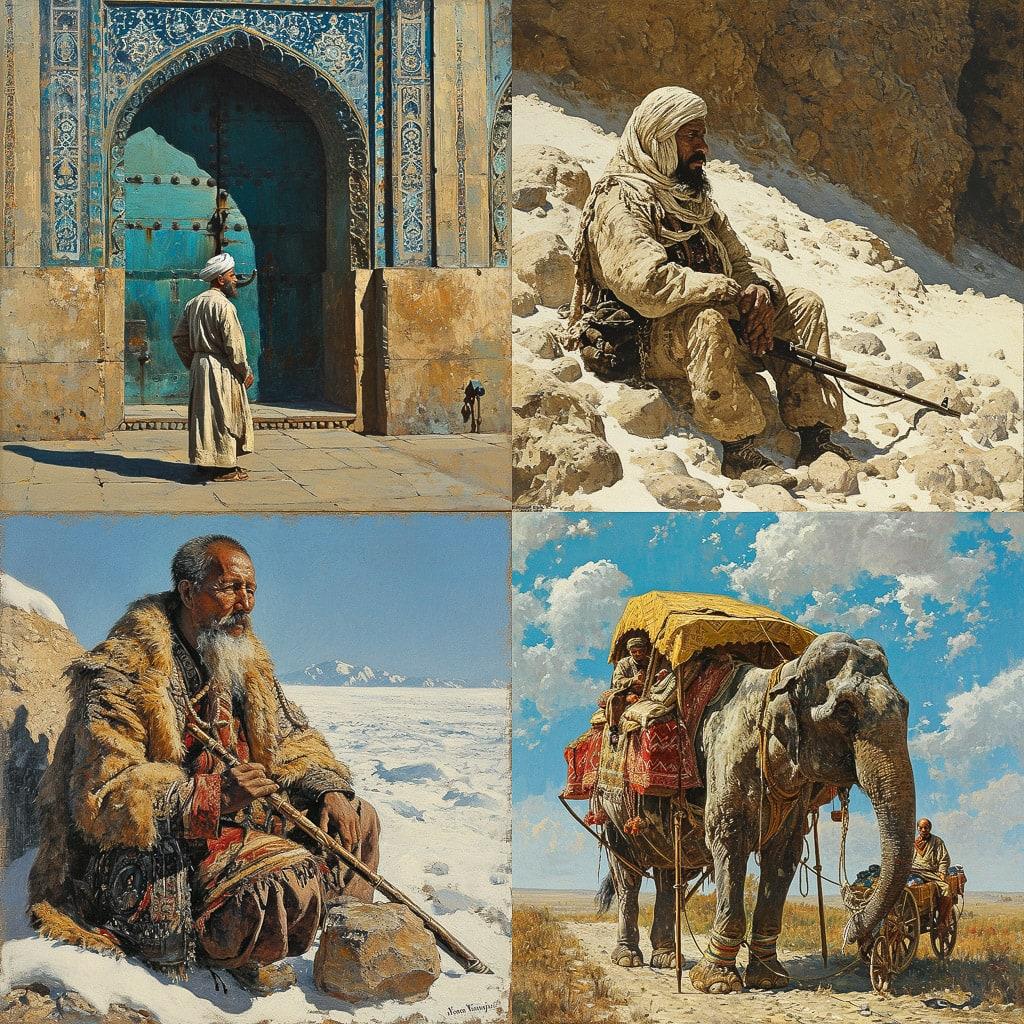 Vasily Vereshchagin style, Midjourney V6, render 1 of 4