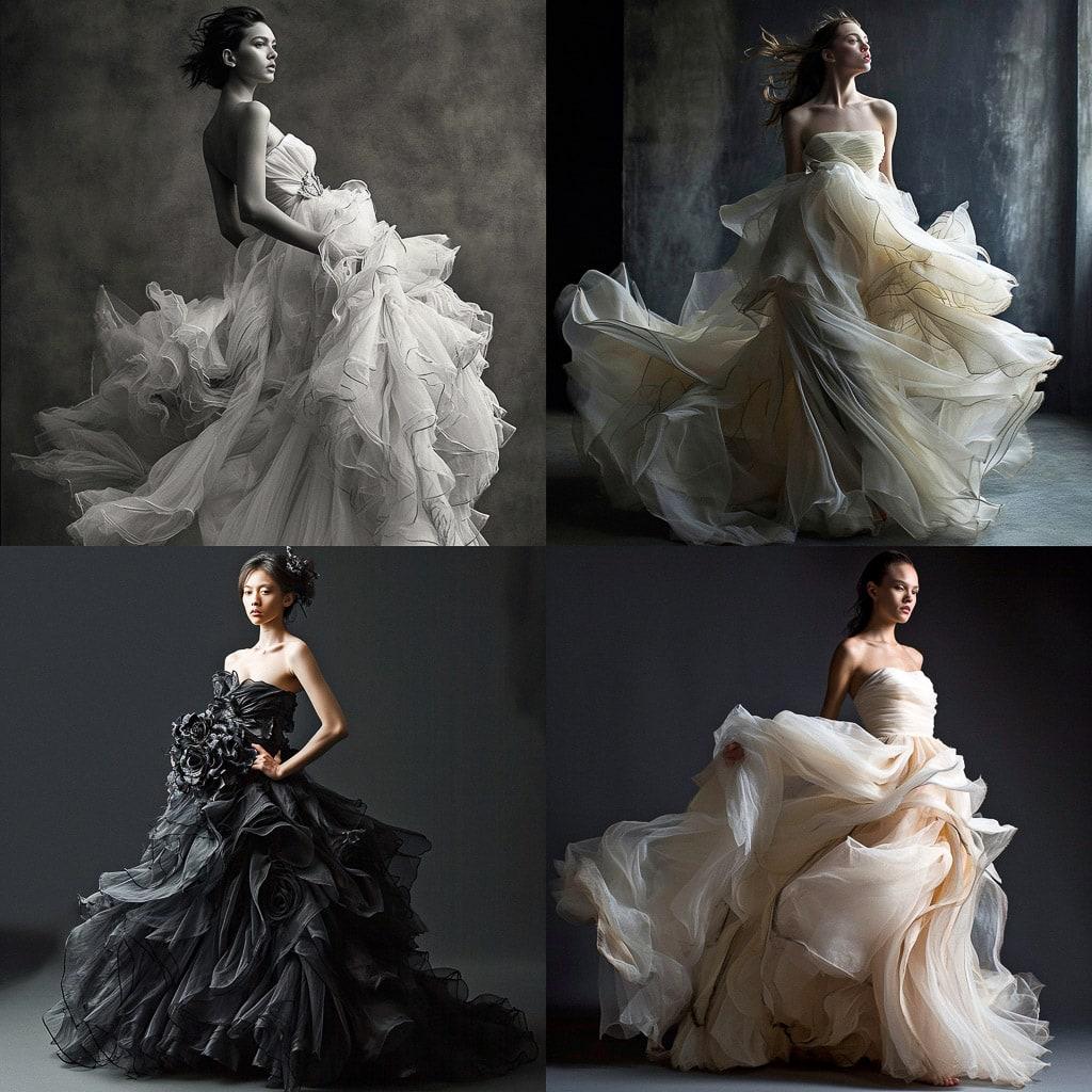 Vera Wang style, Midjourney V6, render 1 of 4