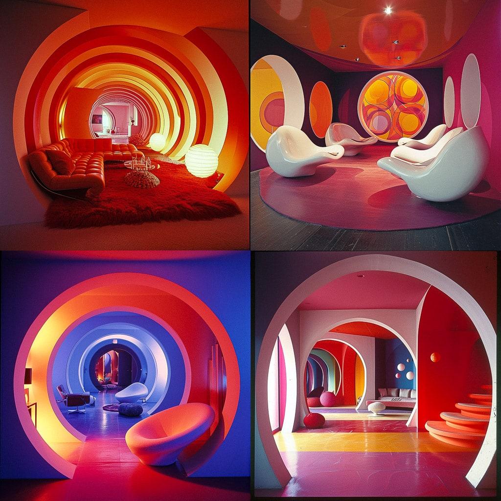 Verner Panton style, Midjourney V6, render 1 of 4