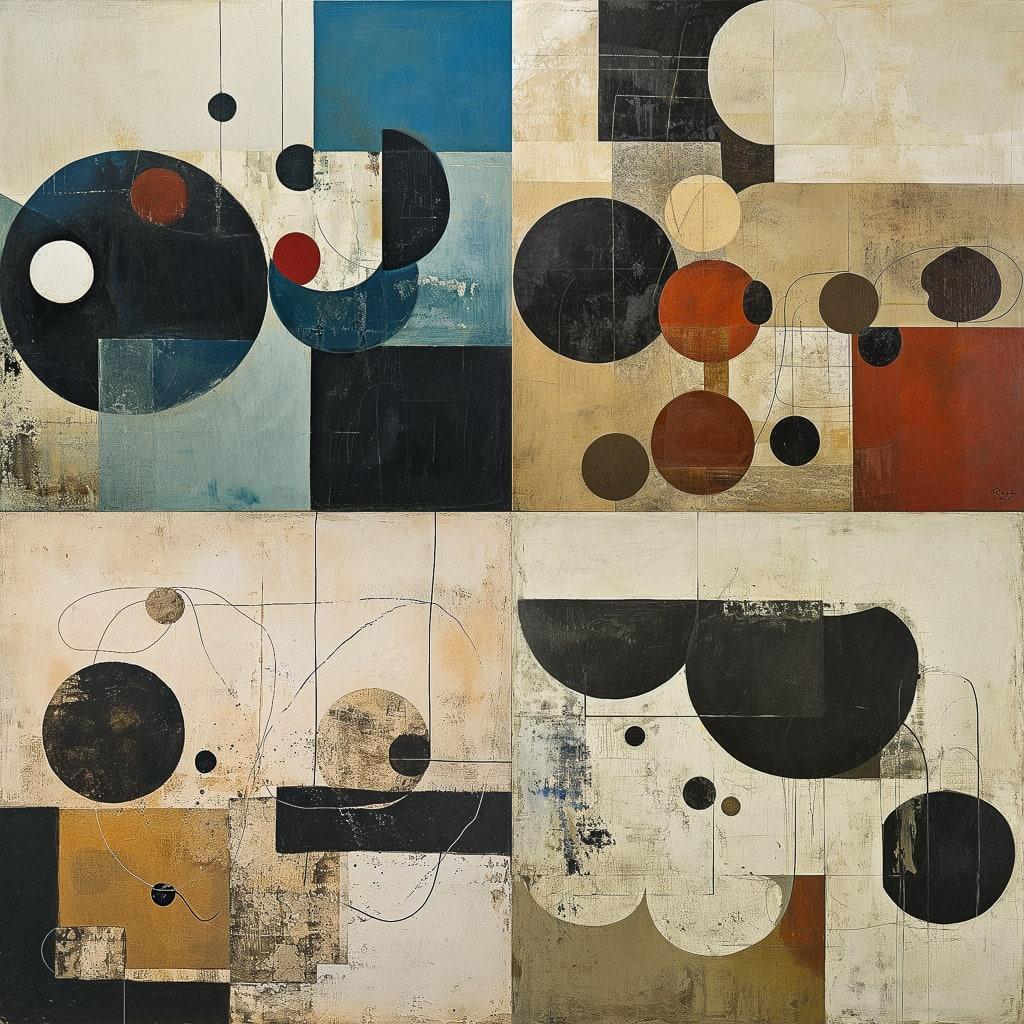 Victor Pasmore style, Midjourney V6, render 1 of 4