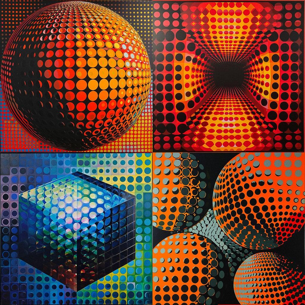 Victor Vasarely style, Midjourney V6, render 1 of 4