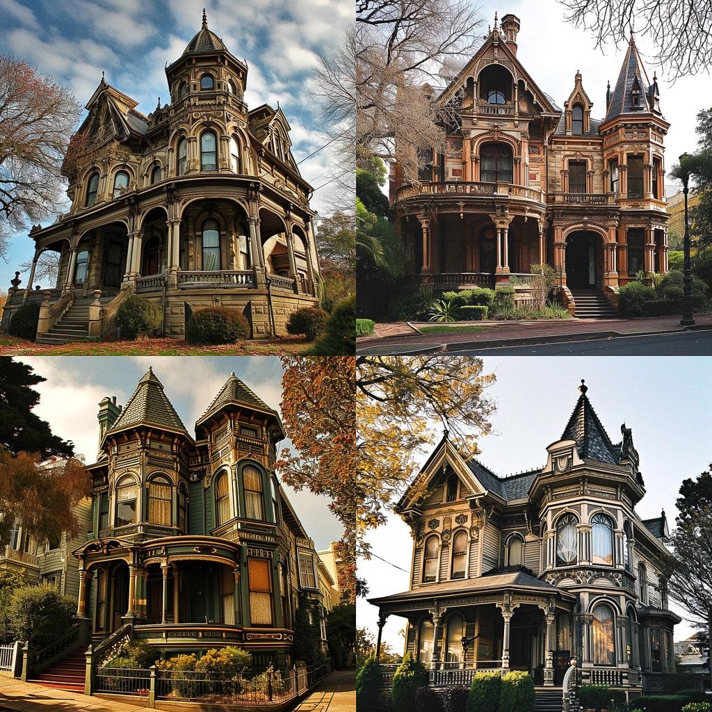 Victorian architecture style, Midjourney V6, render 1 of 4
