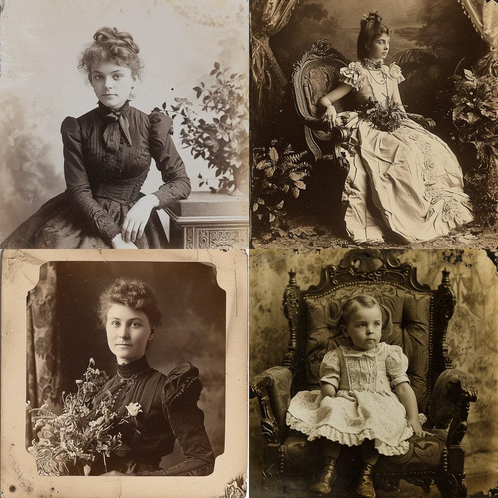 Victorian era cabinet card style, Midjourney V6, render 1 of 4