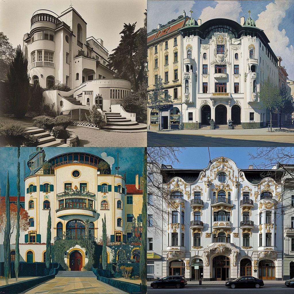 Vienna Secession style, Midjourney V6, render 1 of 4