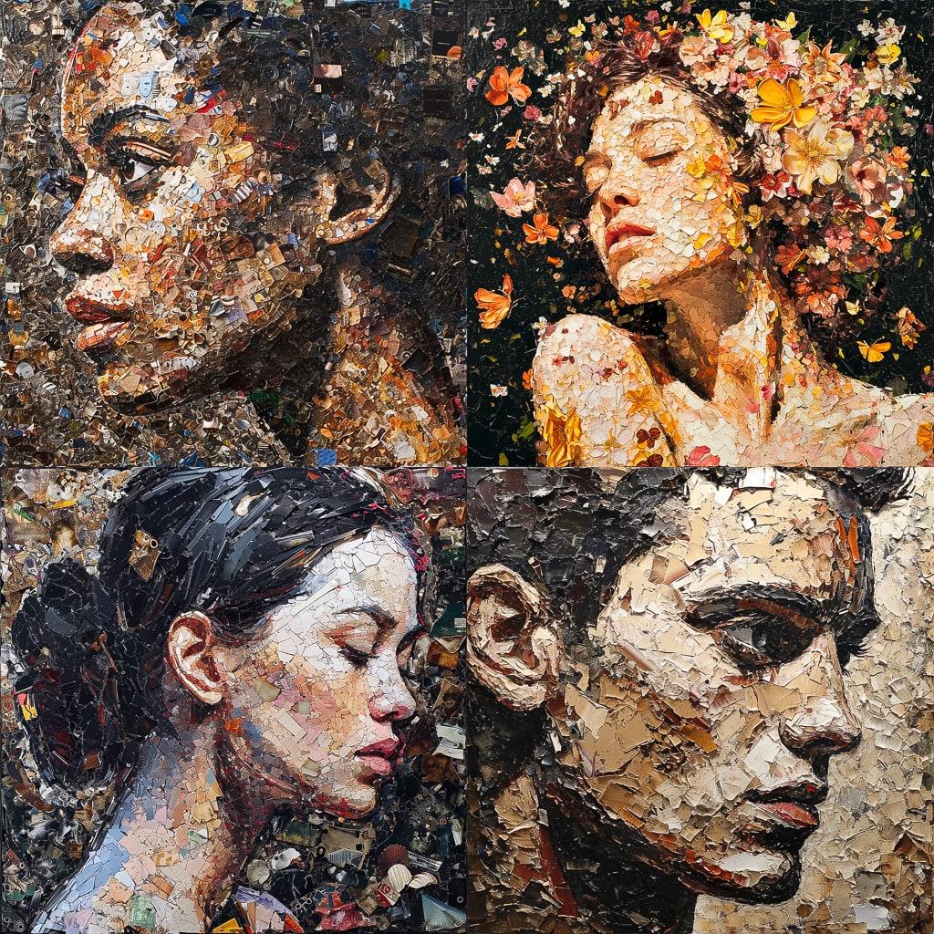 Vik Muniz style, Midjourney V6, render 1 of 4