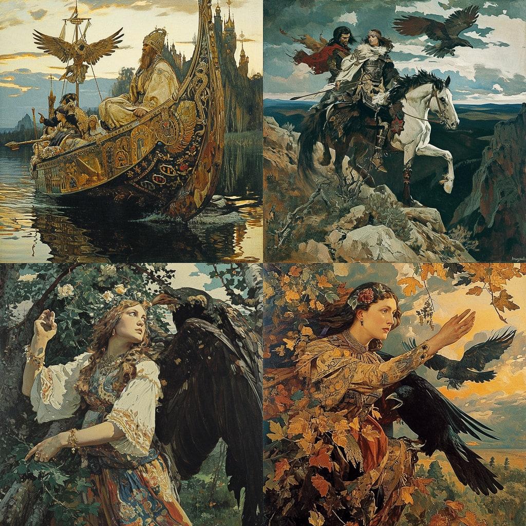 Viktor Vasnetsov style, Midjourney V6, render 1 of 4