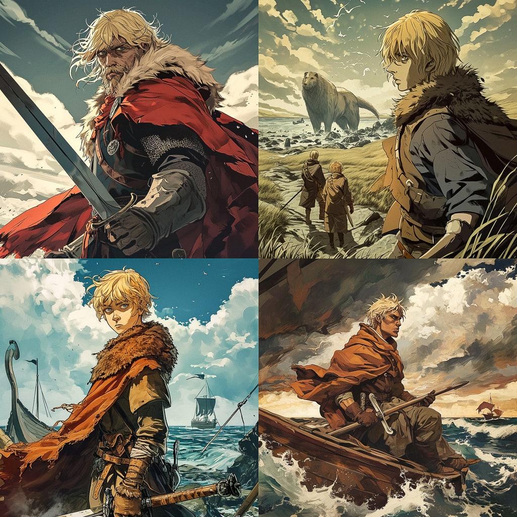 Vinland Saga style, Midjourney V6, render 1 of 4