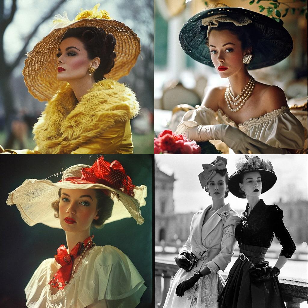 Vintage fashion style, Midjourney V6, render 1 of 4