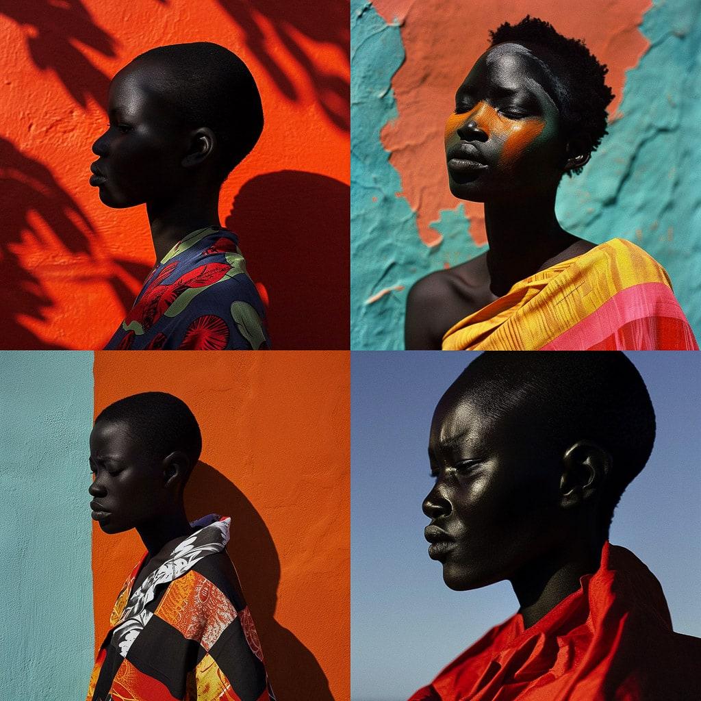 Viviane Sassen style, Midjourney V6, render 1 of 4