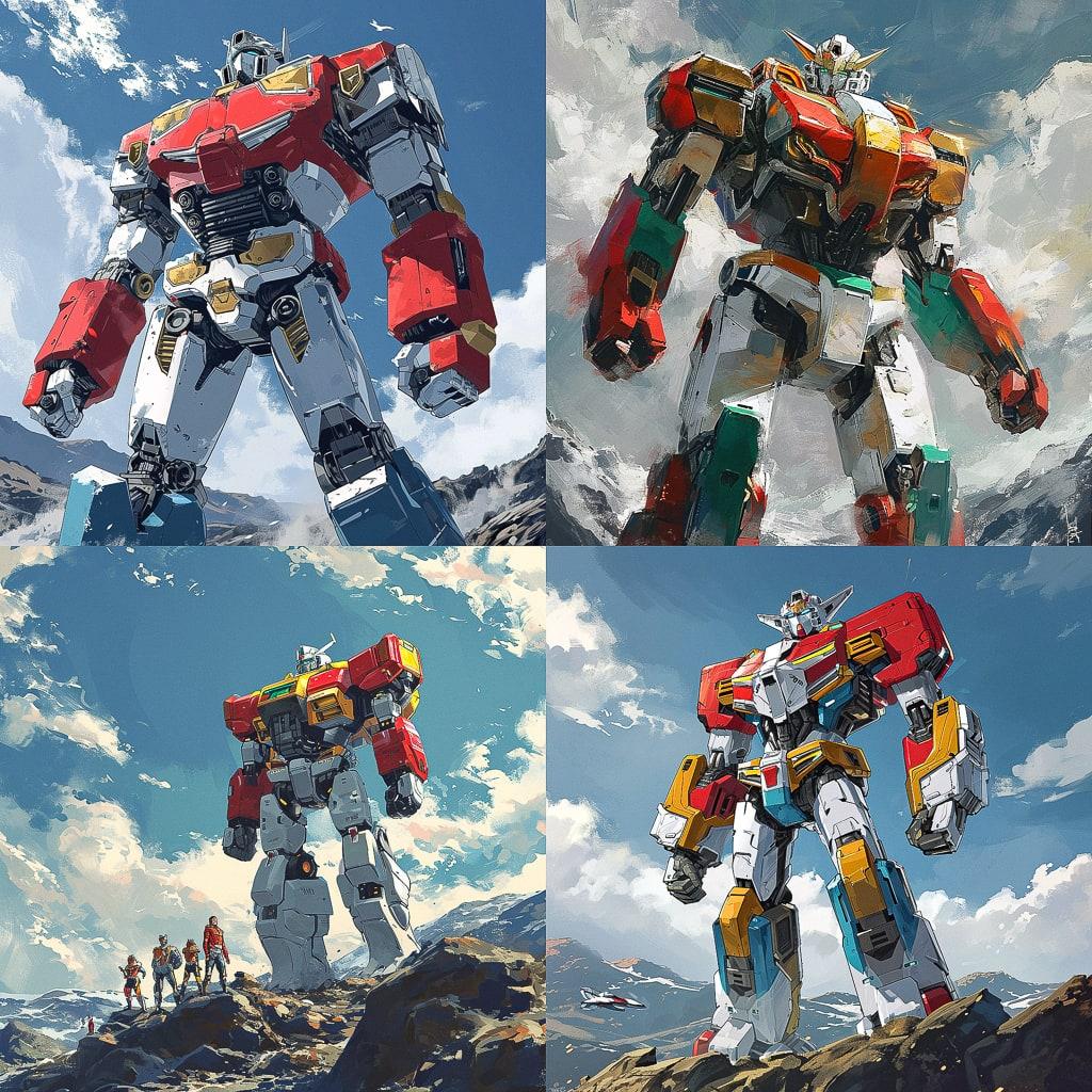 Voltron style, Midjourney V6, render 1 of 4