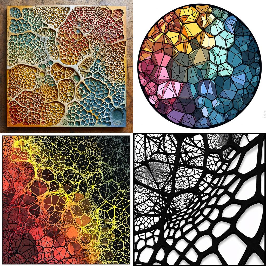 Voronoi diagram style, Midjourney V6, render 1 of 4