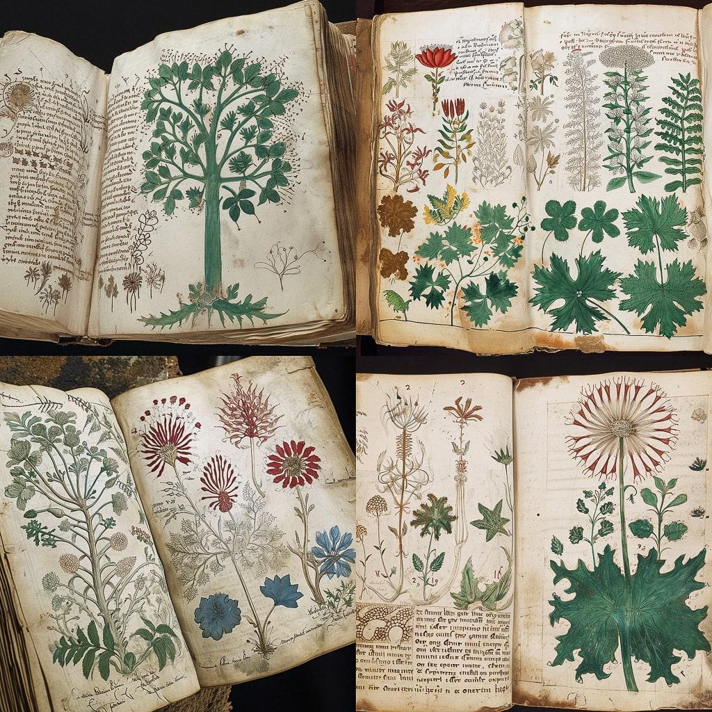 Voynich manuscript style, Midjourney V6, render 1 of 4