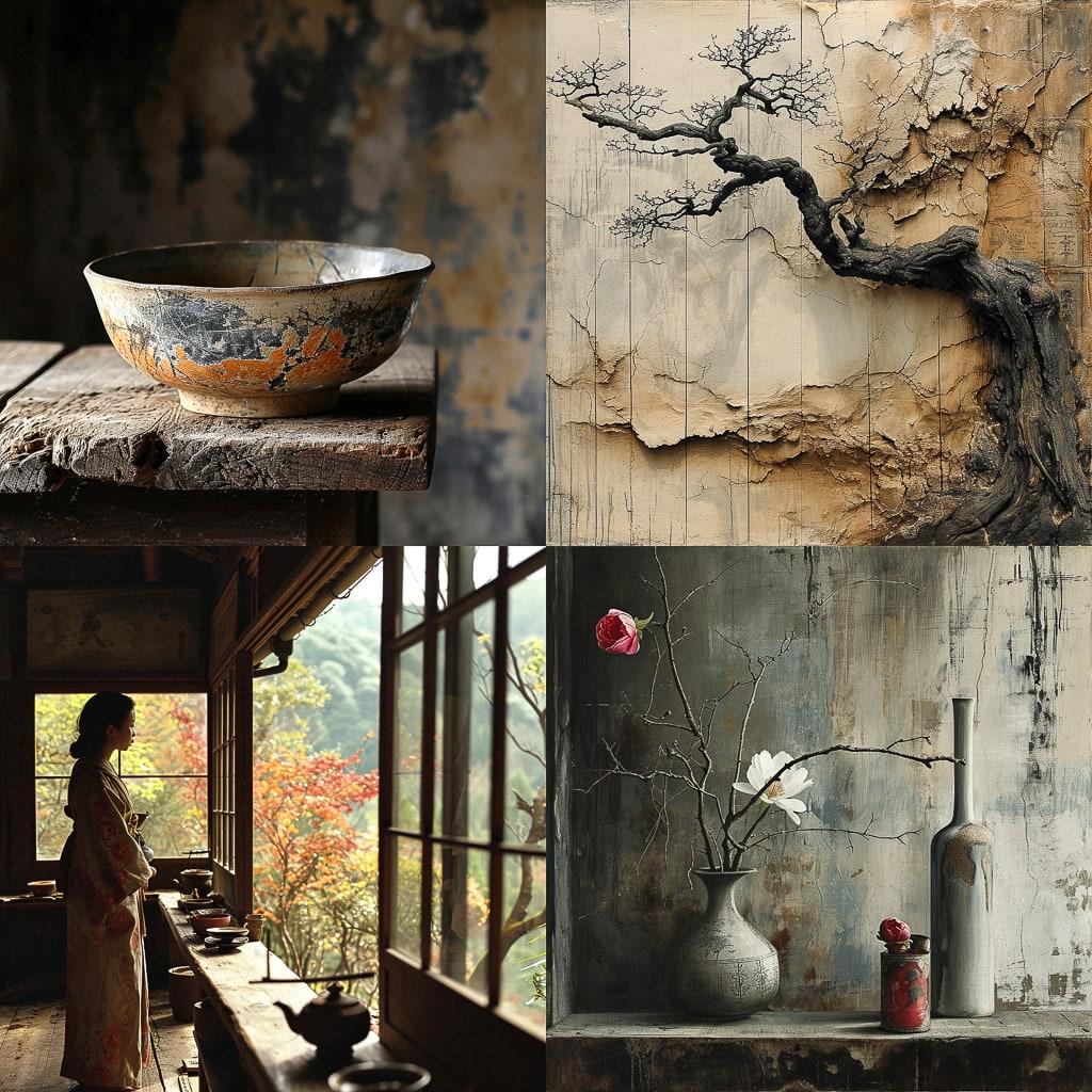 Wabi-sabi style, Midjourney V6, render 1 of 4