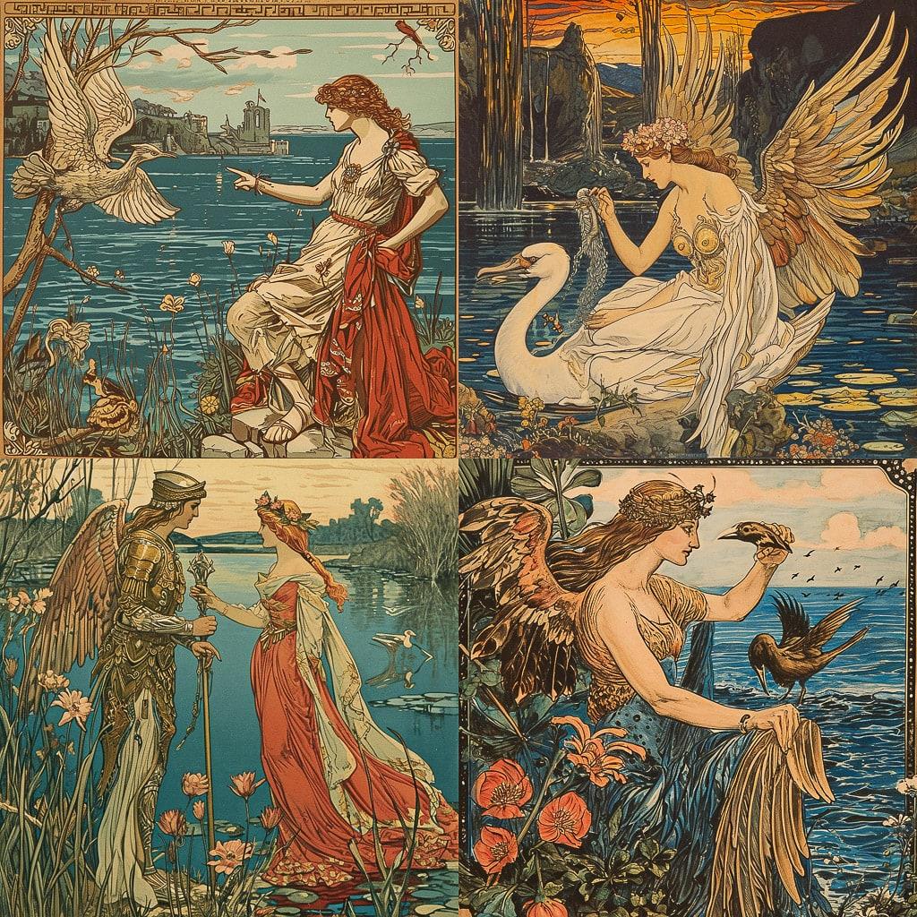 Walter Crane style, Midjourney V6, render 1 of 4