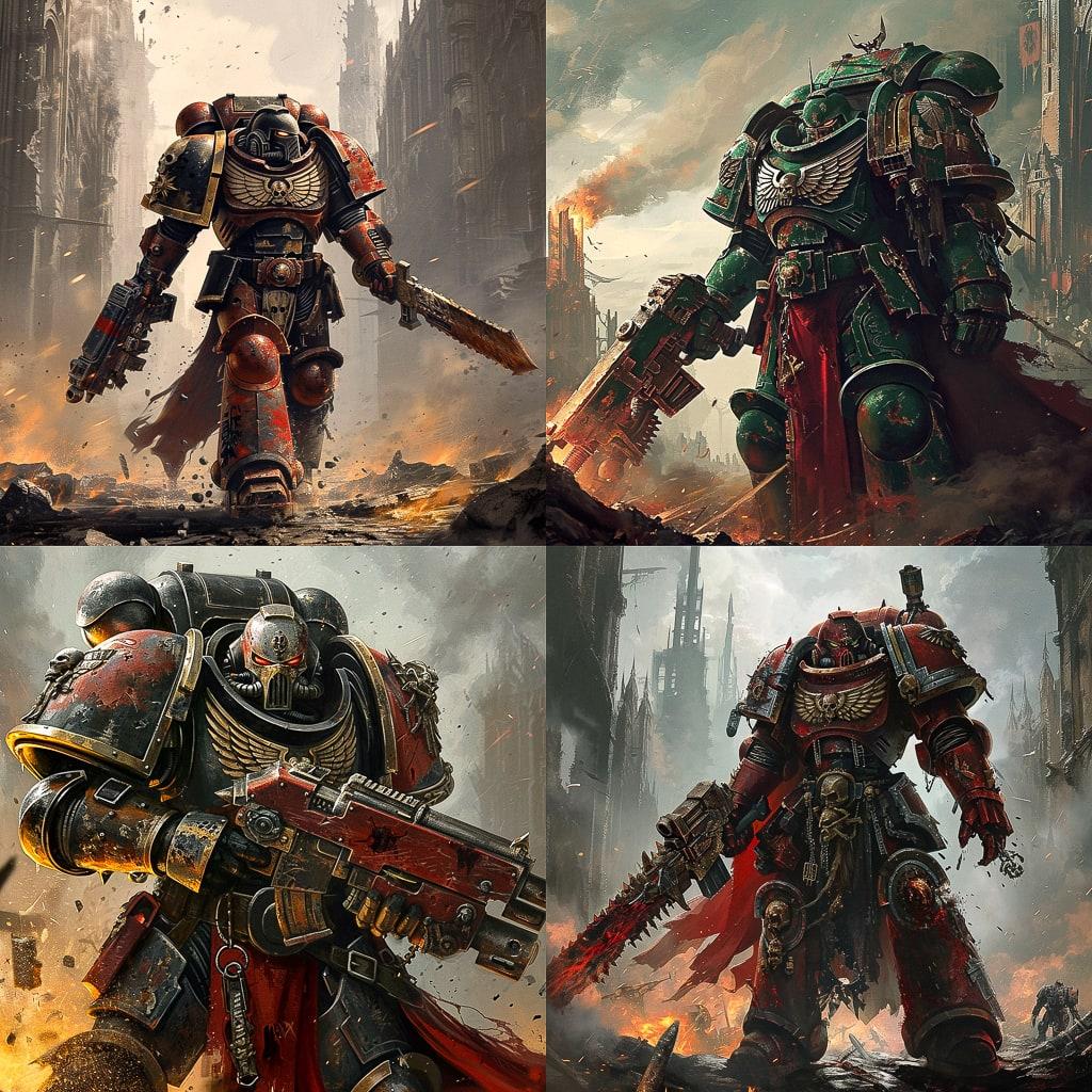 Warhammer 40,000 style, Midjourney V6, render 1 of 4
